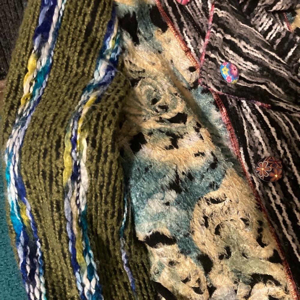 Adore Multicolor Artistic Trench Coat - Picture 6 of 7